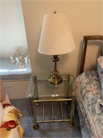 Two Brass Table w/Lamps