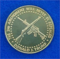 2nd Amendment Trump Gold Token Coin 1 1/2"