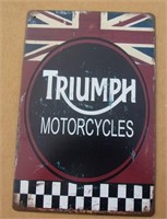 Triumph Motorcycle Tin Sign 8" X 12"