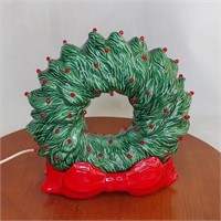 10 Inch Ceramic Wreath Lights Up