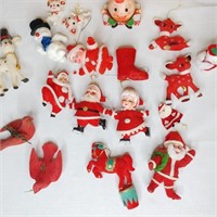 Flocked Santa Mrs Claus Boot Reindeer