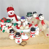Frosty Snowman Lot Wind Ups Candy Dish
