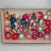 Mixed Vtg Glass Lot Bells Fruits Stripes Balls