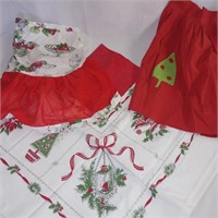 Holiday Aprons and Square Tablecloth