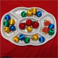 Party Tray Silk Balls Plastic Apples