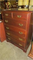 SOLID WOOD CHERRY FINISH 6 DRAWER CHEST