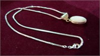LADIES NATURAL STONE NECKLACE .925 STERLING 20"