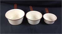 Three piece enamel pot set
