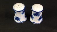 Pair of Flow blue salt and pepper shakers