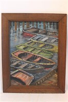 Docked Boats Painting