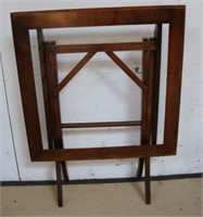Antique Fireplace Screen Folding Table - as is