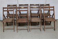 Set of 8 Vintage Wood Folding Chairs
