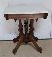 Victorian Walnut Marble Top Table