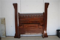 Victorian Walnut Bed w/rails - Queen Size