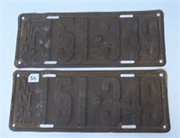 Pair Ontario 1922 Licence Plates(151349)