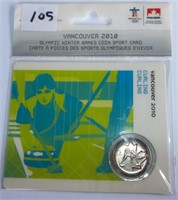 Vancouver 2010 Olympic Winter Game Coin Sport Card