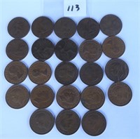 23 Half Penny Coins Great Britain