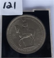 Great Britain 5 Shillings Eliz. II Coin in Case