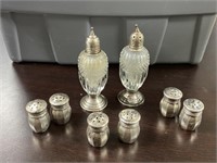 8 S&P Shakers -Sterling Silver/Glass