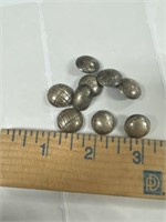 9 Jewelers Sterling Buttons w/Copper