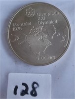 $5 Montreal 1976 Olympiade XXI Silver Coin