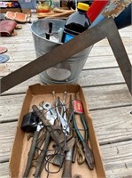Galvanized Bucket, Tools, Tiki Torches