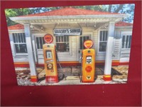 Print of Vintage Shell Gas Pumps
