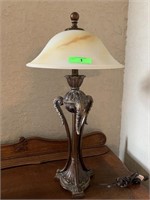NEOCLASSICAL TABLE LAMP W GLASS SHADE