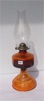 Orange Coal Oil Lamp with Chimney