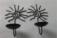Pair of Metal Wall Candle Holders