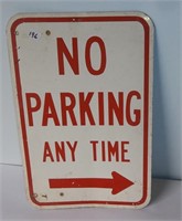 Steel No Parking Any Time Sign