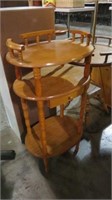 SMALL WOOD TELEPHONE TABLE W/1 DRAWER, 3 SHELVES