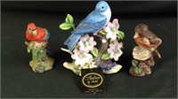Three beautiful ceramic birds
