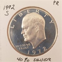 1972-S Proof Silver Eisenhower Dollar