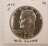 1974-S Proof Silver Eisenhower Dollar