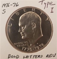 1976-76-S Proof Eisenhower Dollar, Type I