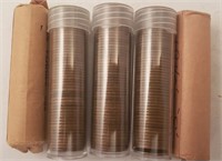 (5) Rolls of Lincoln Wheat Pennies, 1940's Mix**