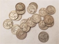 (19) Washington Silver Quarters**