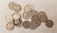(19) Roosevelt Silver Dimes, Unsearched**