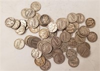 (59) Mercury Silver Dimes, Unsearched**