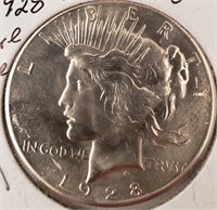 1928-P Peace Silver Dollar, Rare Date