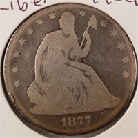 1877 Seated Liberty 1/2 Dollar