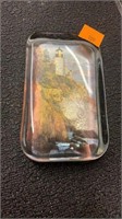 Glass Lighthouse Paperweight
