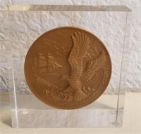 US Navy Bicentennial Coin Medallion In Acrylic