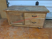 Rolling Wood Cabinet / Cart