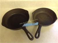 2 Cast Iron Skillets Unmarked