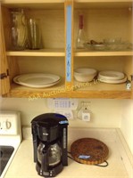 Dishes, vases and coffee maker