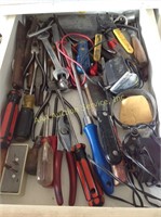 Contents of drawer, screw drives, wrenches and
