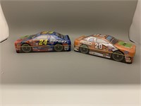 Lot of 2 Nascar Collectible Tins w Chocolate