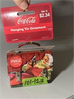 Coca Cola Collectible Hanging Tin Holiday Ornament